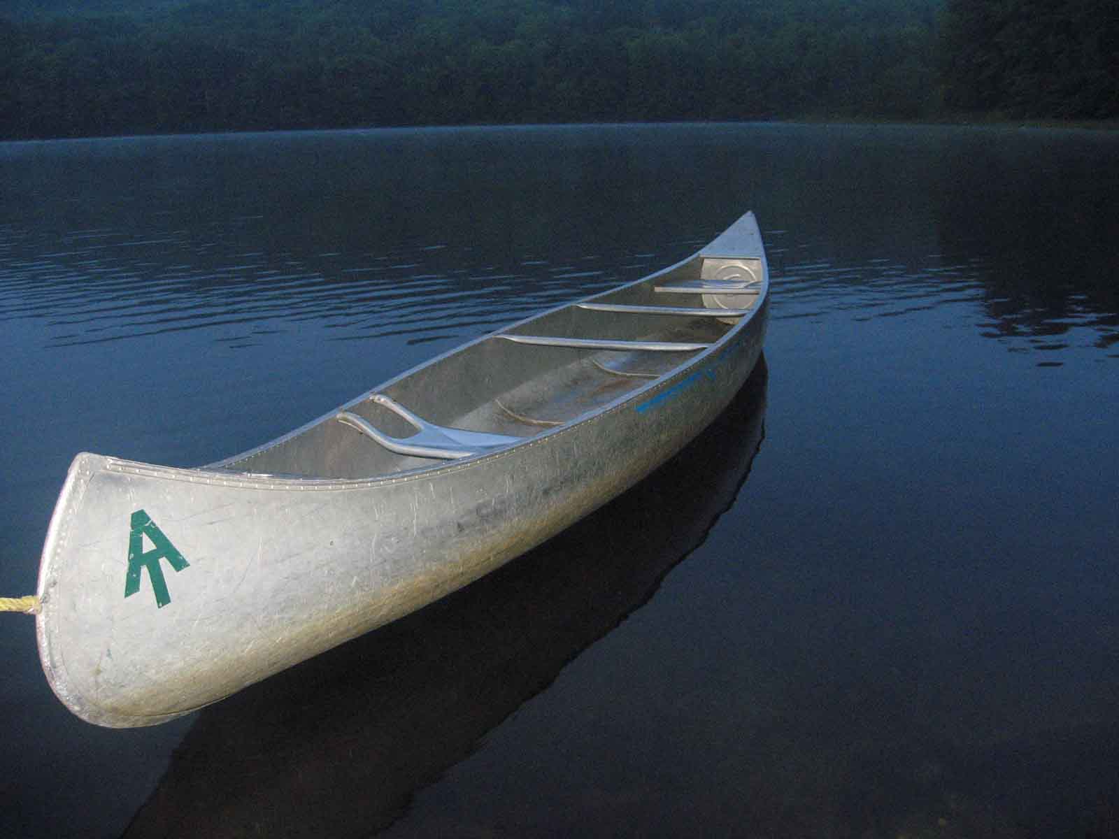 The caretakers canoe by Upper Goose Pond.