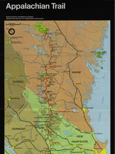Appalachian Trail Map: New Hampshire and Maine